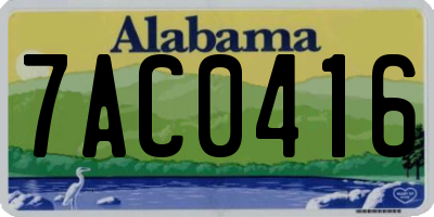 AL license plate 7AC0416
