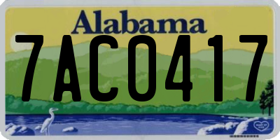 AL license plate 7AC0417