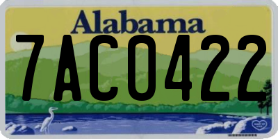 AL license plate 7AC0422