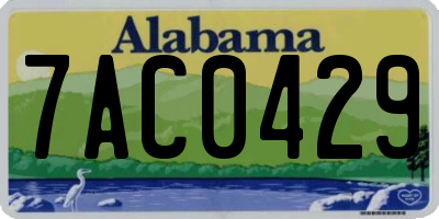 AL license plate 7AC0429