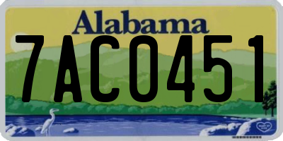 AL license plate 7AC0451