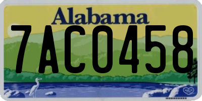 AL license plate 7AC0458