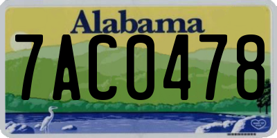 AL license plate 7AC0478