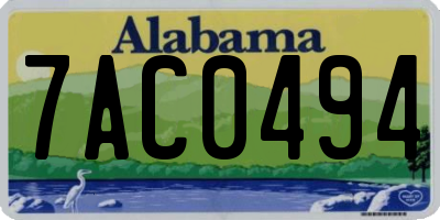 AL license plate 7AC0494