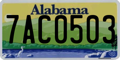 AL license plate 7AC0503