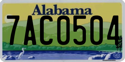 AL license plate 7AC0504