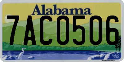 AL license plate 7AC0506