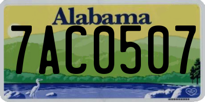 AL license plate 7AC0507