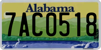AL license plate 7AC0518