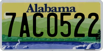 AL license plate 7AC0522