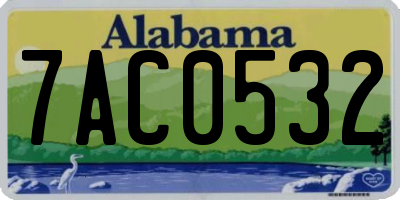 AL license plate 7AC0532