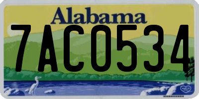 AL license plate 7AC0534