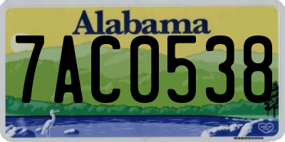 AL license plate 7AC0538