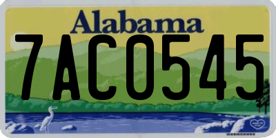AL license plate 7AC0545
