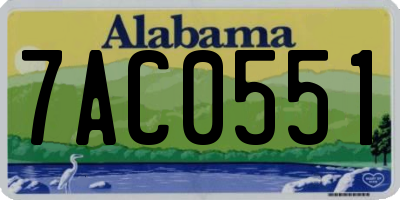 AL license plate 7AC0551