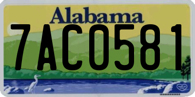 AL license plate 7AC0581