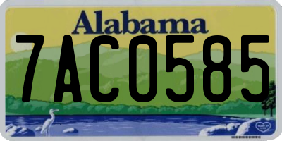 AL license plate 7AC0585