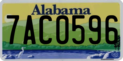 AL license plate 7AC0596