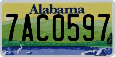 AL license plate 7AC0597