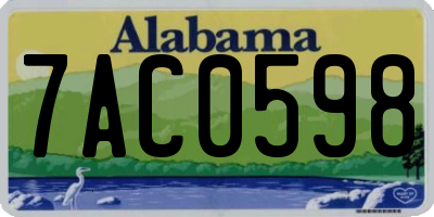 AL license plate 7AC0598