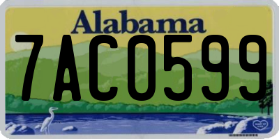 AL license plate 7AC0599