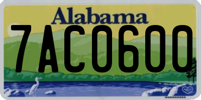 AL license plate 7AC0600