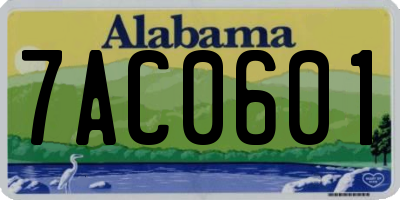 AL license plate 7AC0601