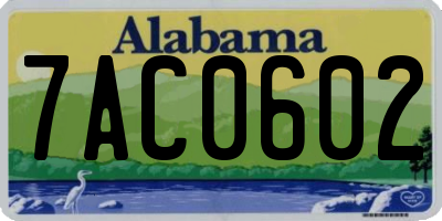AL license plate 7AC0602