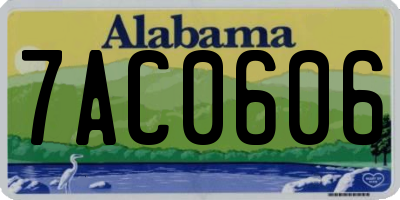 AL license plate 7AC0606