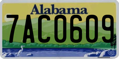 AL license plate 7AC0609