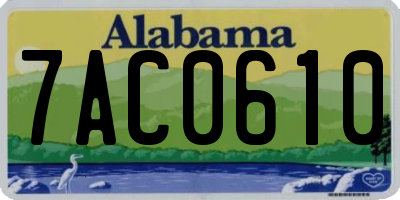 AL license plate 7AC0610