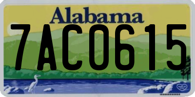 AL license plate 7AC0615