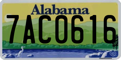 AL license plate 7AC0616