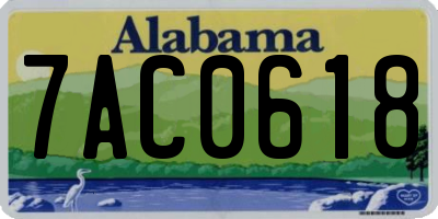 AL license plate 7AC0618