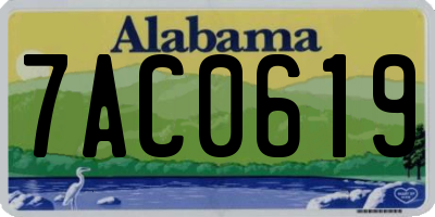 AL license plate 7AC0619