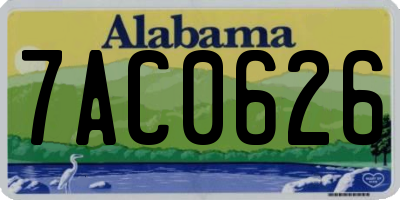 AL license plate 7AC0626