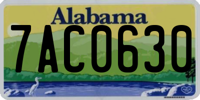 AL license plate 7AC0630