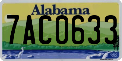 AL license plate 7AC0633