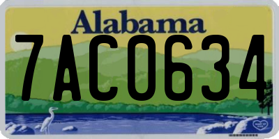 AL license plate 7AC0634