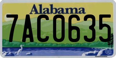 AL license plate 7AC0635