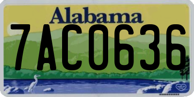 AL license plate 7AC0636