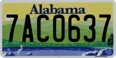 AL license plate 7AC0637