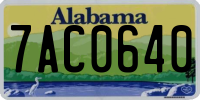 AL license plate 7AC0640