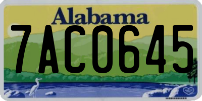 AL license plate 7AC0645
