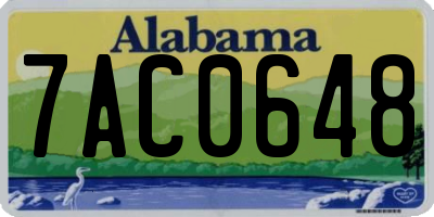 AL license plate 7AC0648