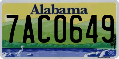 AL license plate 7AC0649