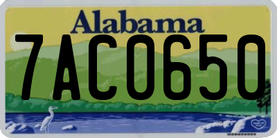 AL license plate 7AC0650
