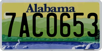 AL license plate 7AC0653