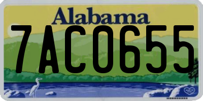 AL license plate 7AC0655