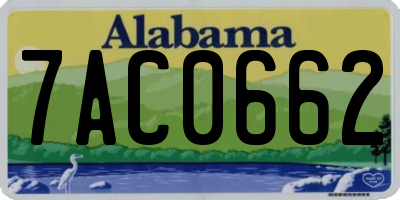 AL license plate 7AC0662